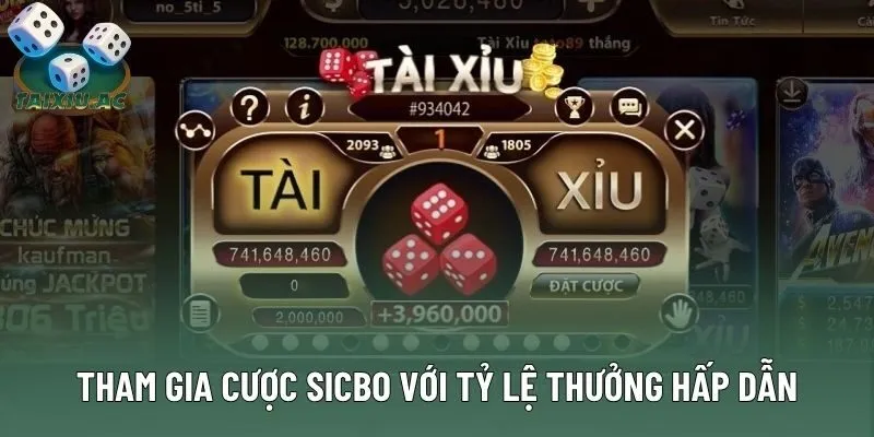 Tham gia cược Sicbo với tỷ lệ thưởng hấp dẫn